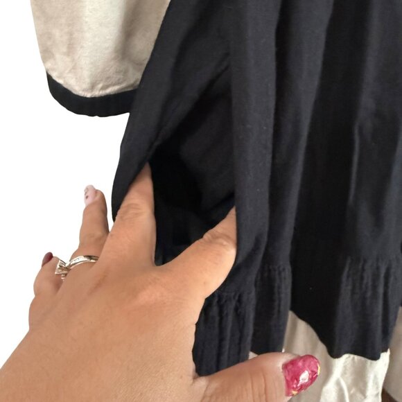 Free People Free-est Manda Black Combo Linen Blend Scoop Back Midi Dress XSmall - Picture 7 of 7